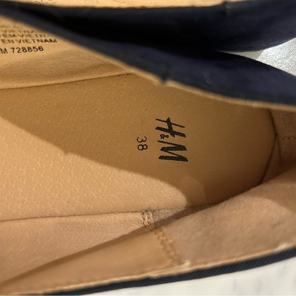H&M NAVY Women Slip On Flats Fashion Blue Faux Suede - Picture 4 of 6